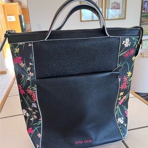 Cole Haan Black Floral Women's Convertible Backpack